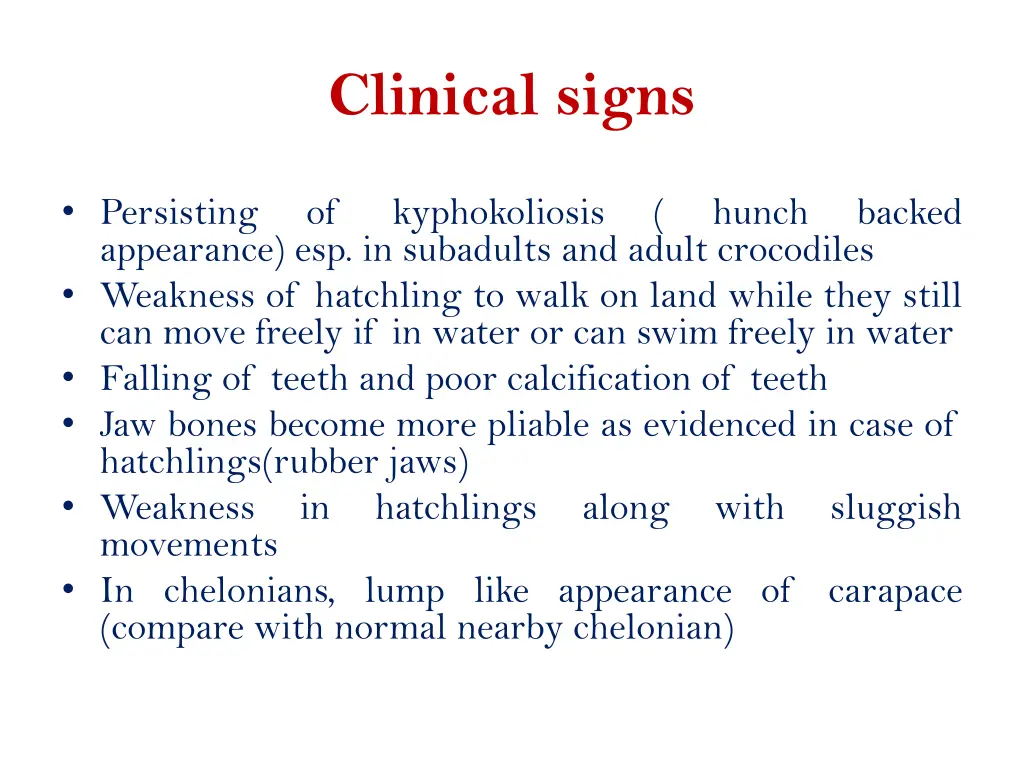 clinical signs