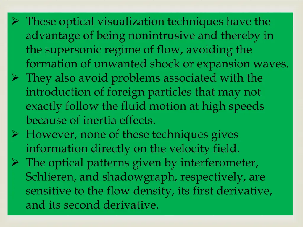 these optical visualization techniques have