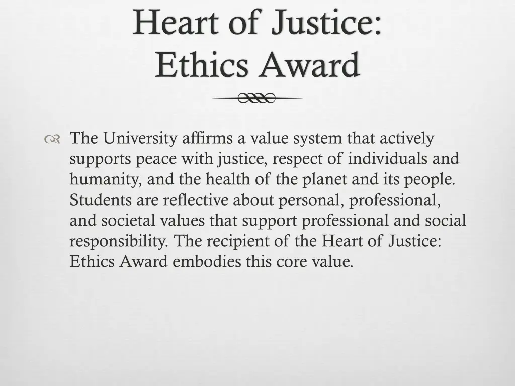 heart of justice ethics award