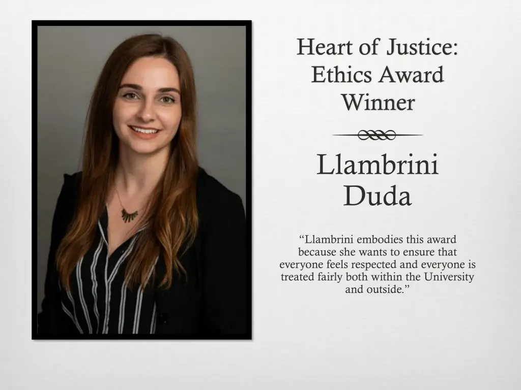 heart of justice ethics award winner