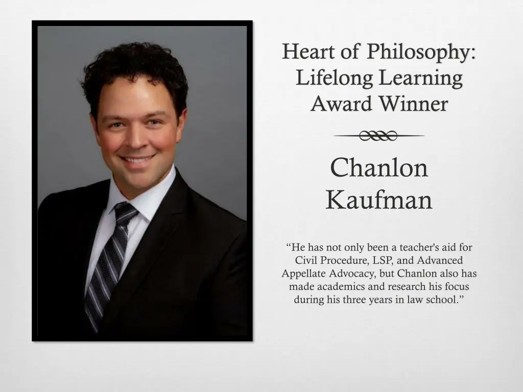 heart of philosophy lifelong learning award winner