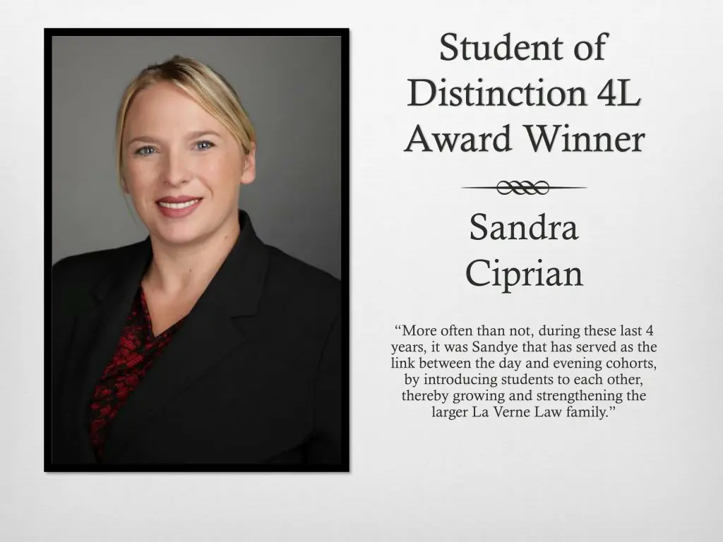 student of distinction 4l award winner