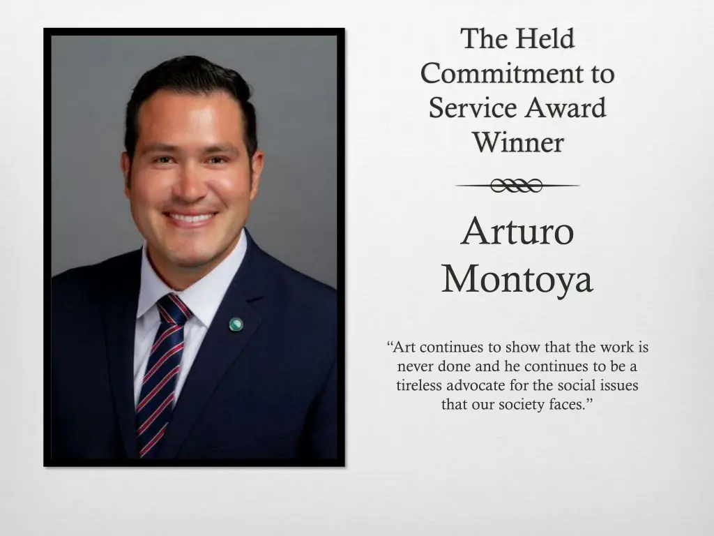 the held commitment to service award winner