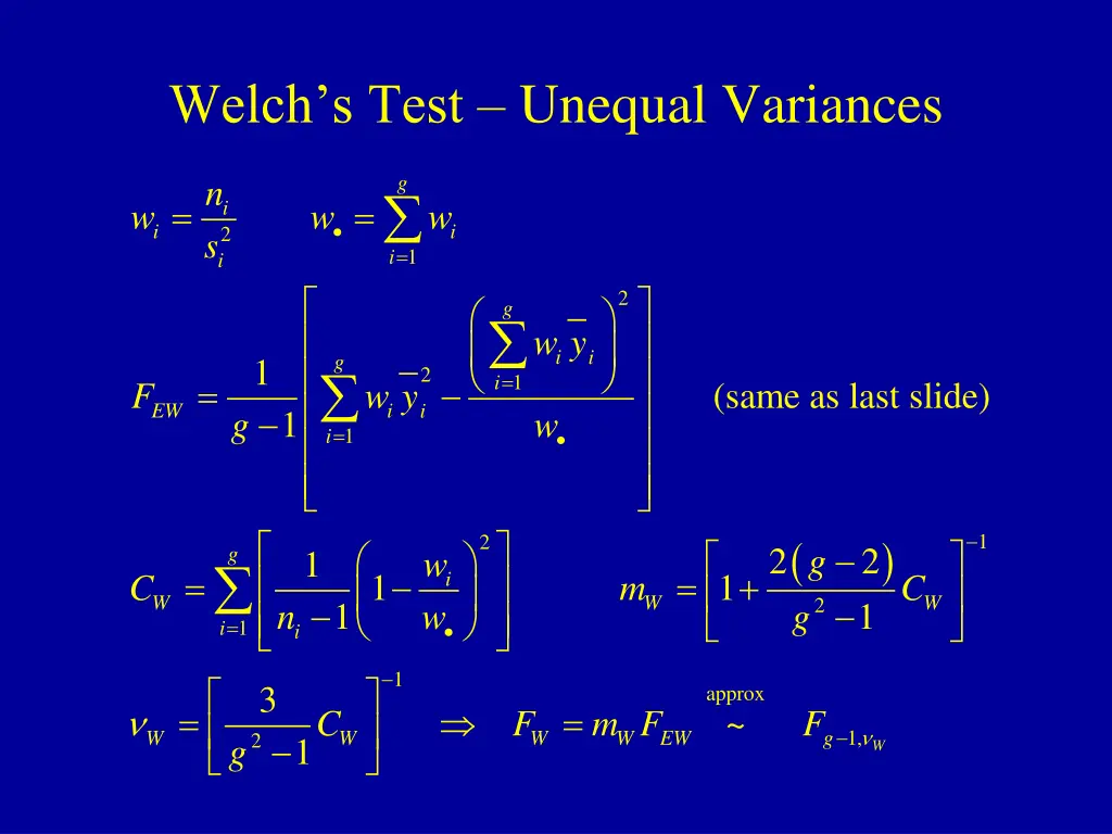 welch s test unequal variances