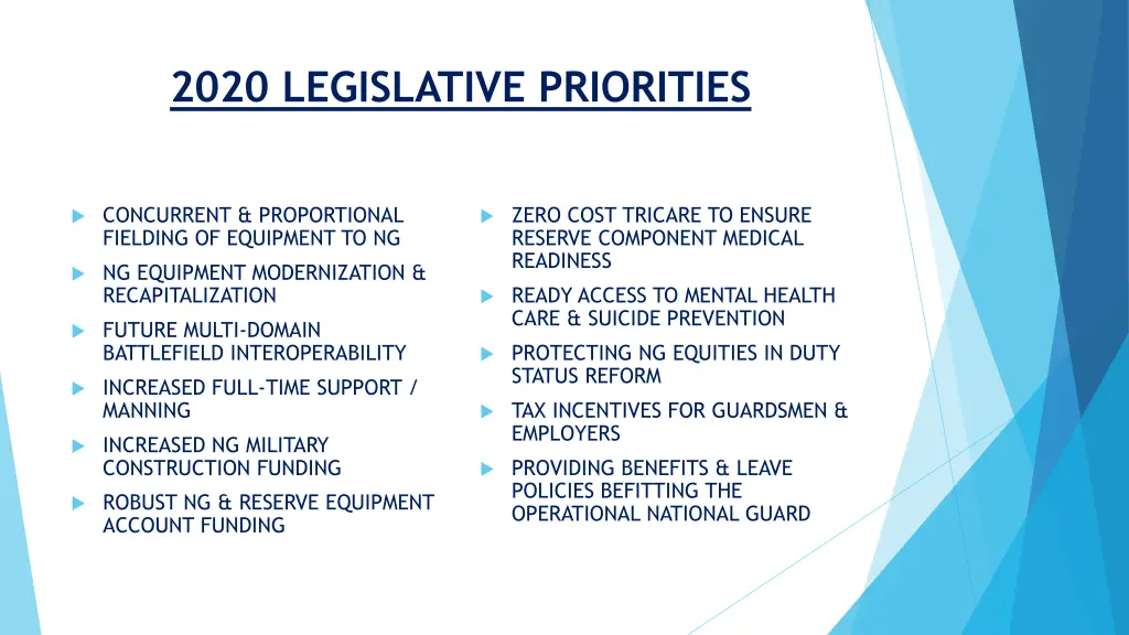 2020 legislative priorities