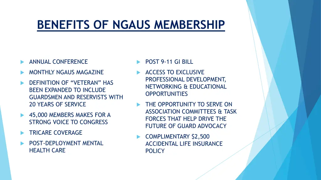 benefits of ngaus membership