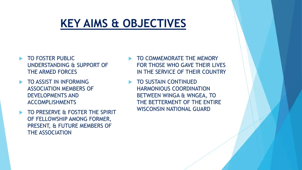 key aims objectives