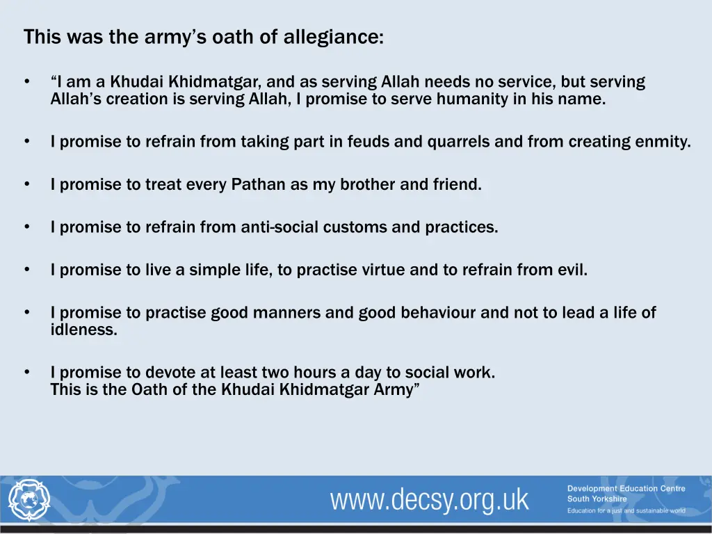 this was the army s oath of allegiance