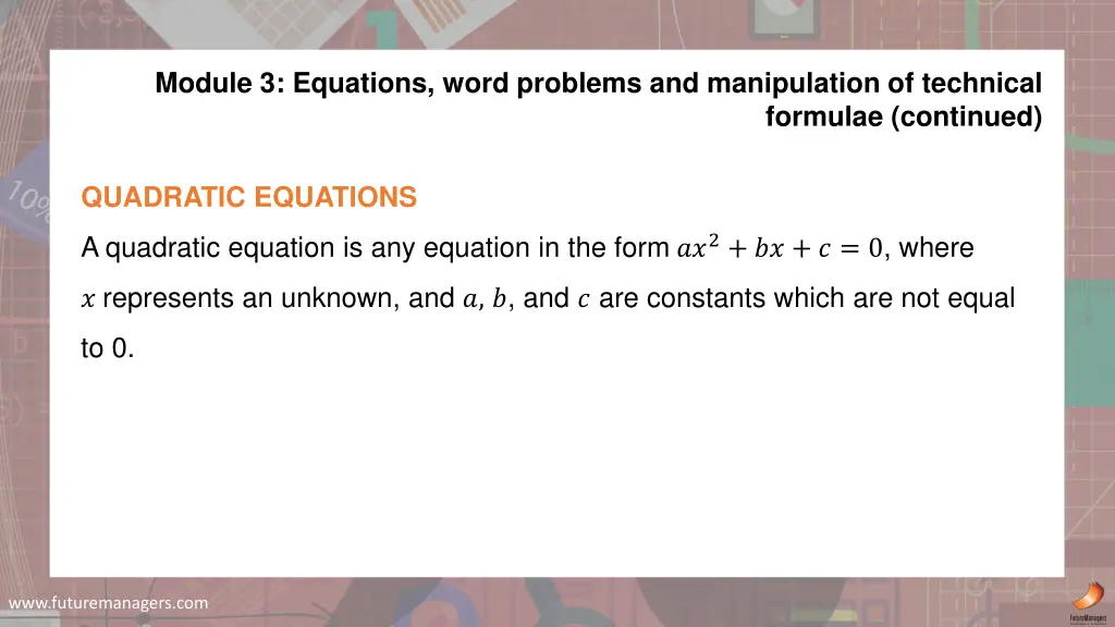 module 3 equations word problems and manipulation 1