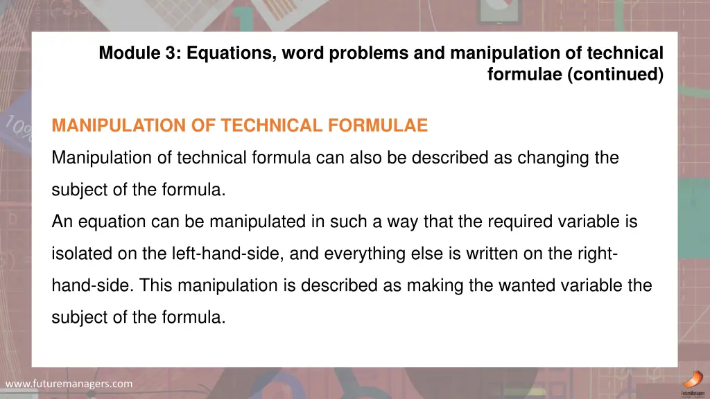 module 3 equations word problems and manipulation 4