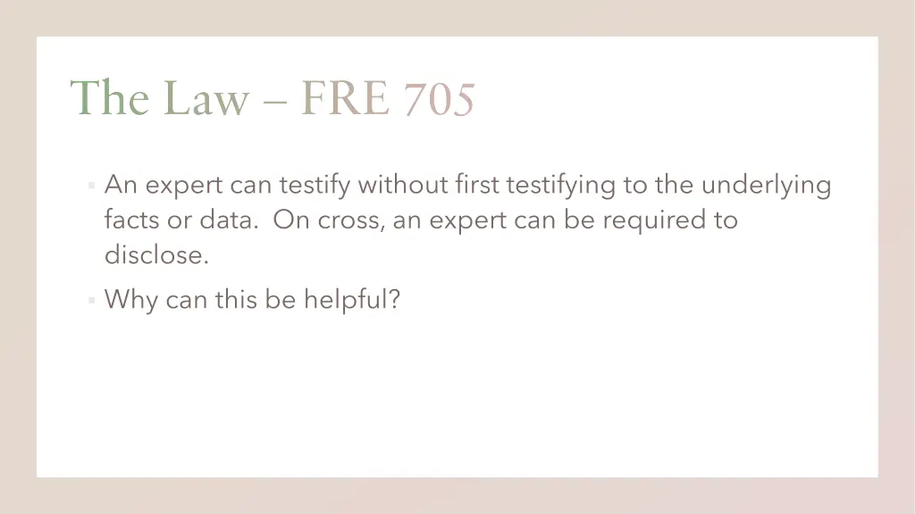 the law fre 705