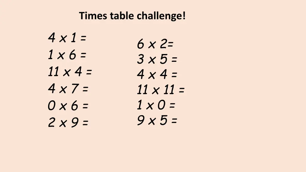 times table challenge