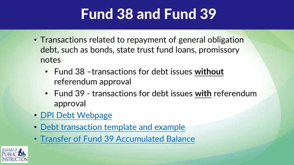 fund 38 and fund 39