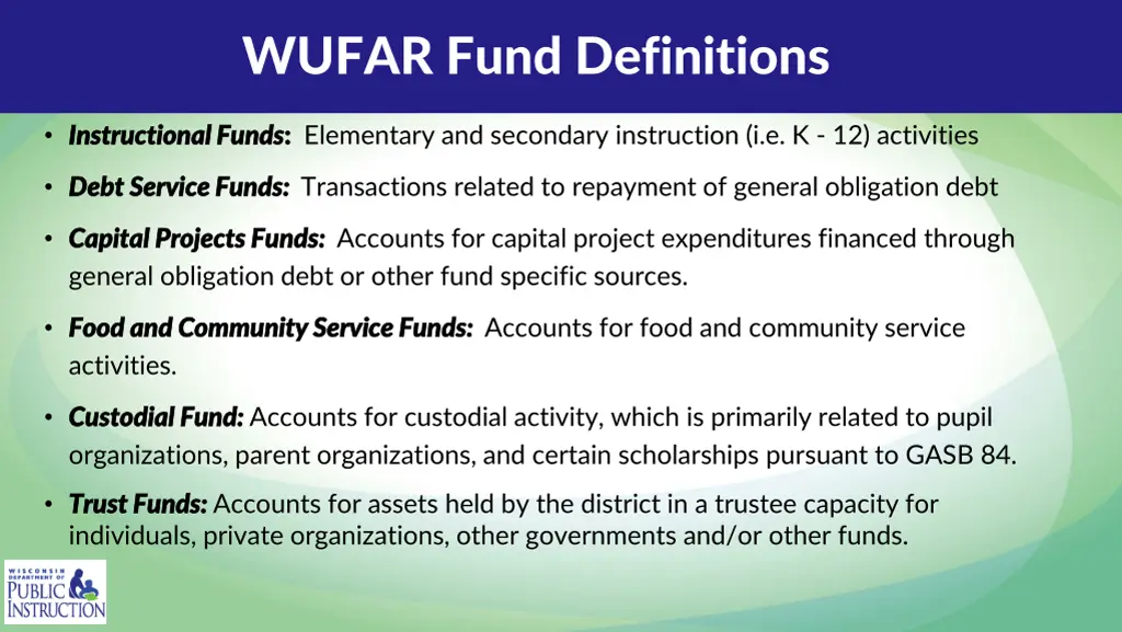 wufar fund definitions