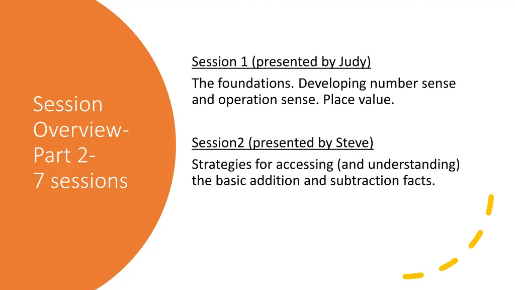 session 1 presented by judy the foundations