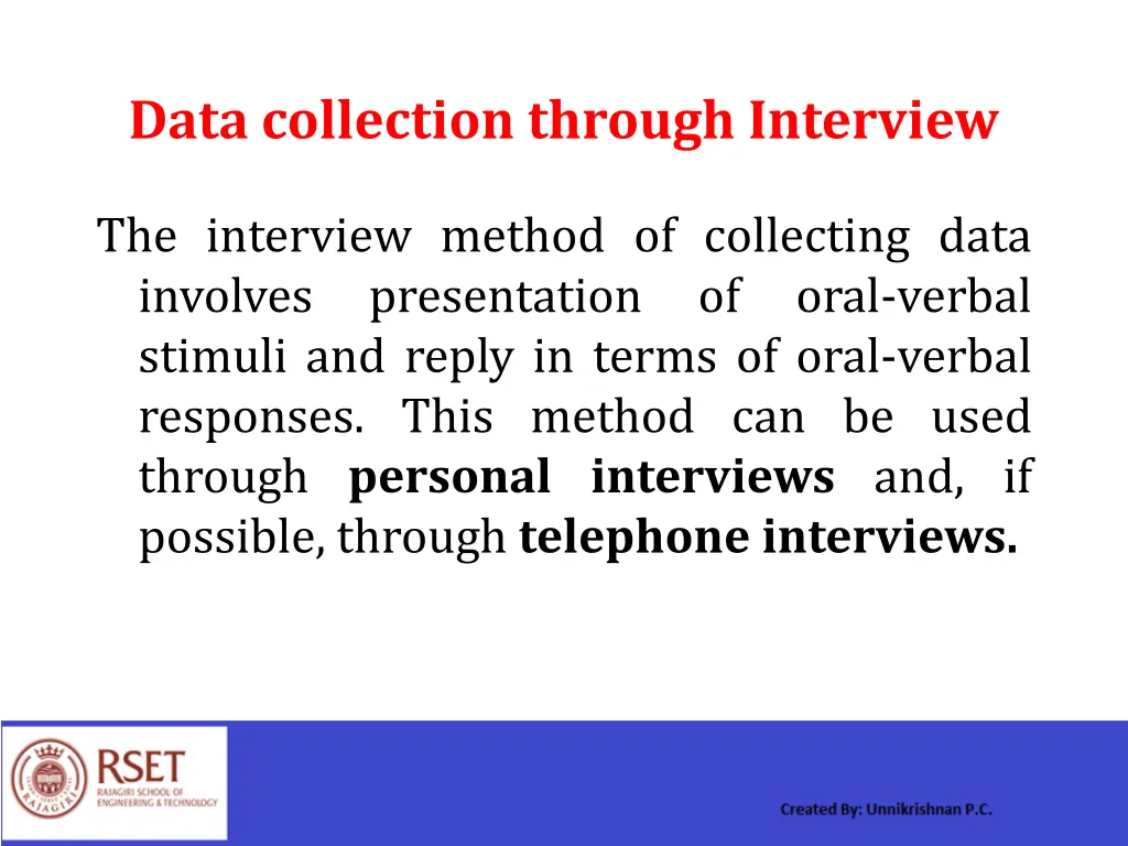 data collection through interview