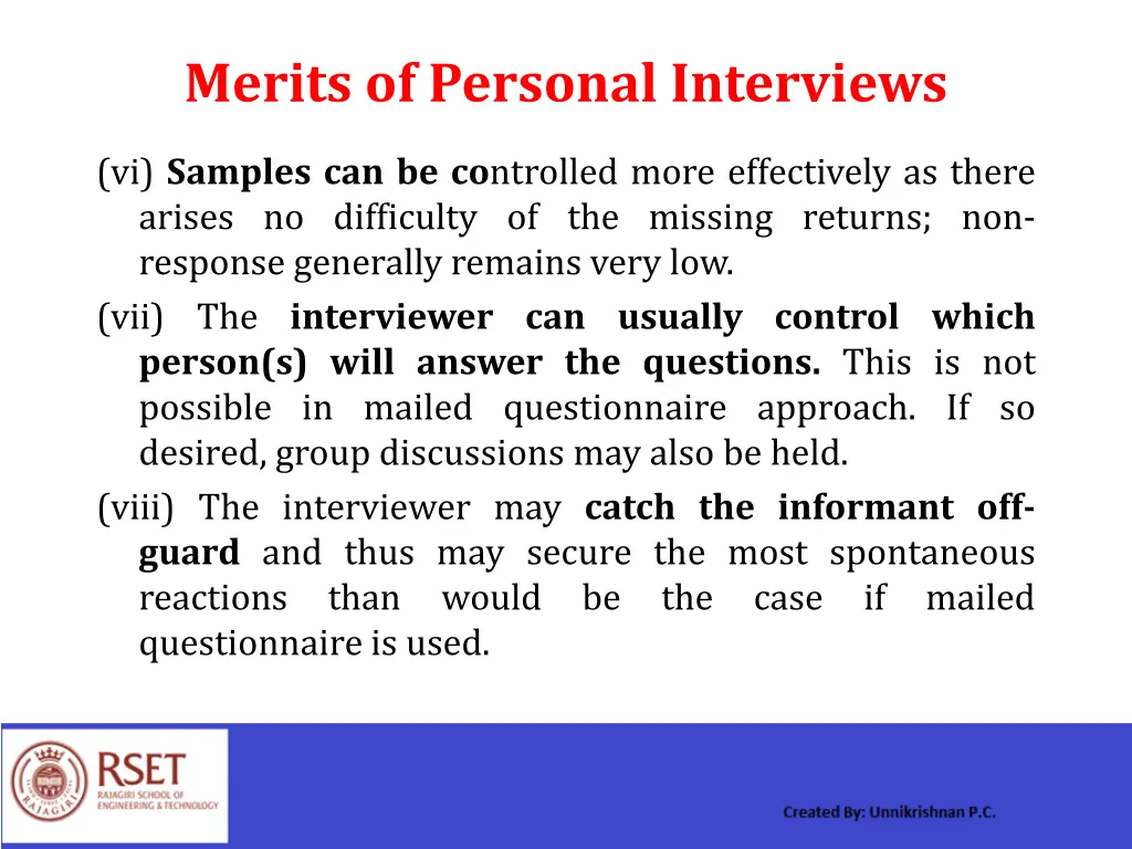 merits of personal interviews 1