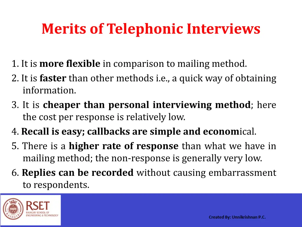 merits of telephonic interviews