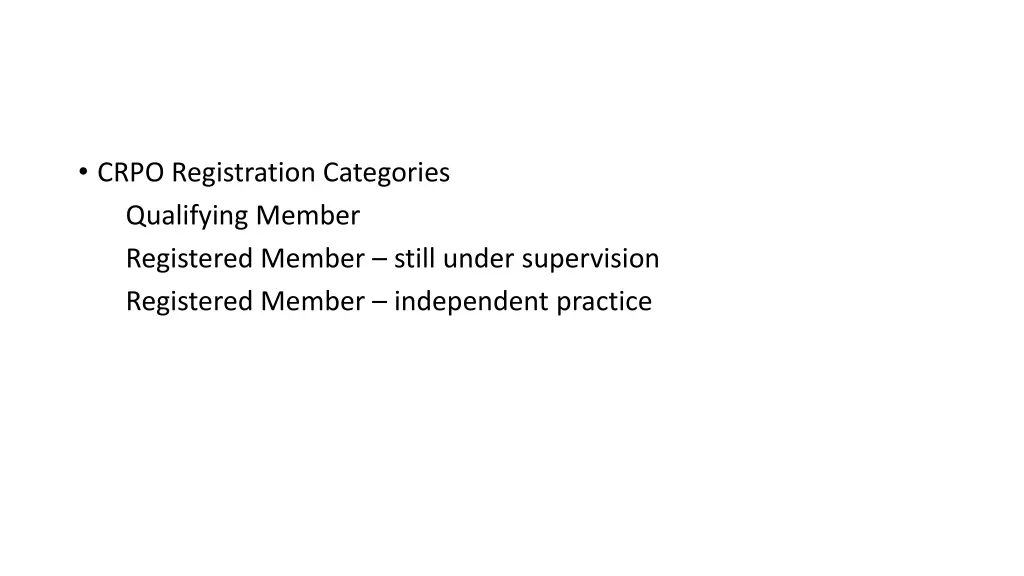 crpo registration categories qualifying member