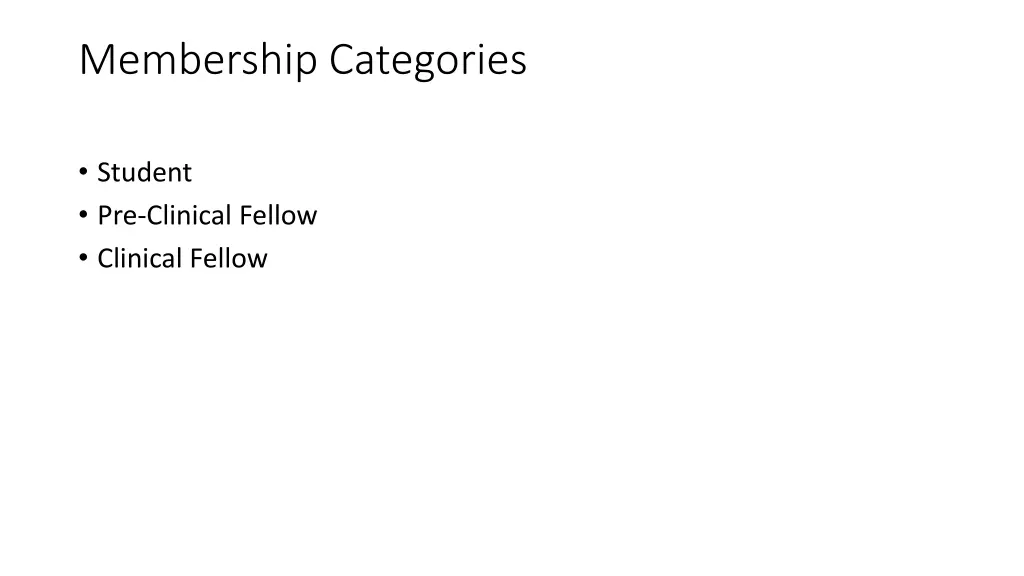 membership categories