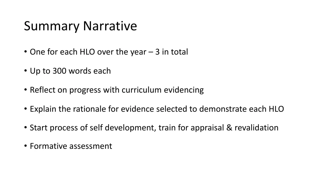 summary narrative