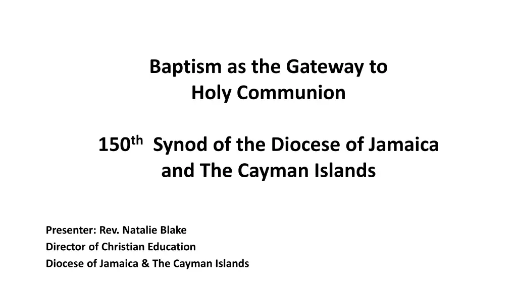 baptism as the gateway to holy communion