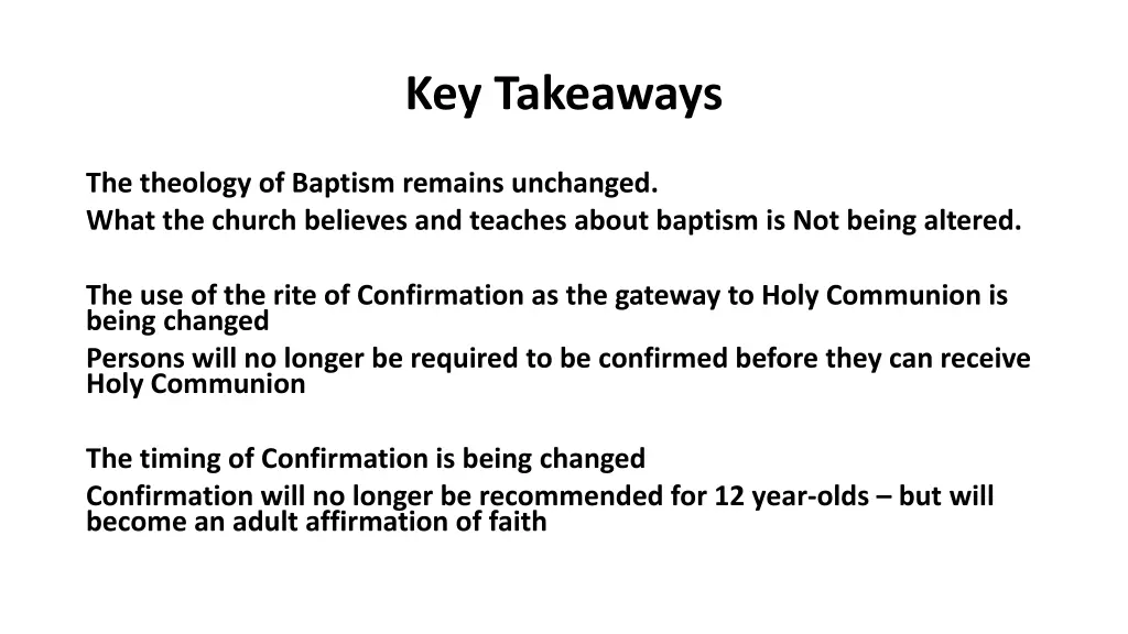 key takeaways