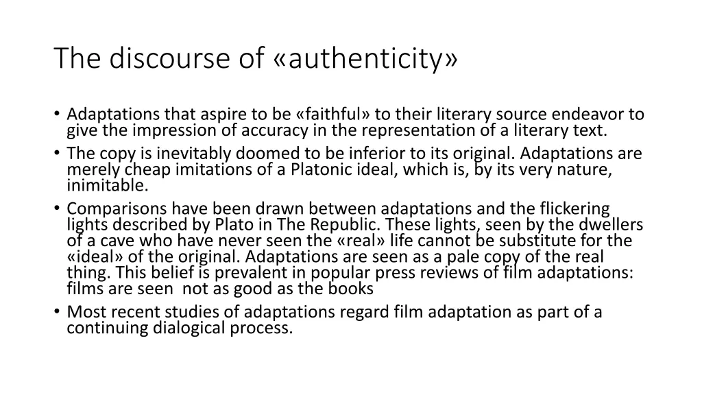 the discourse of authenticity