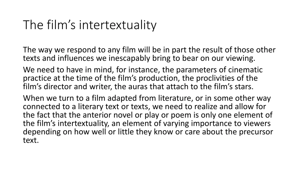 the film s intertextuality