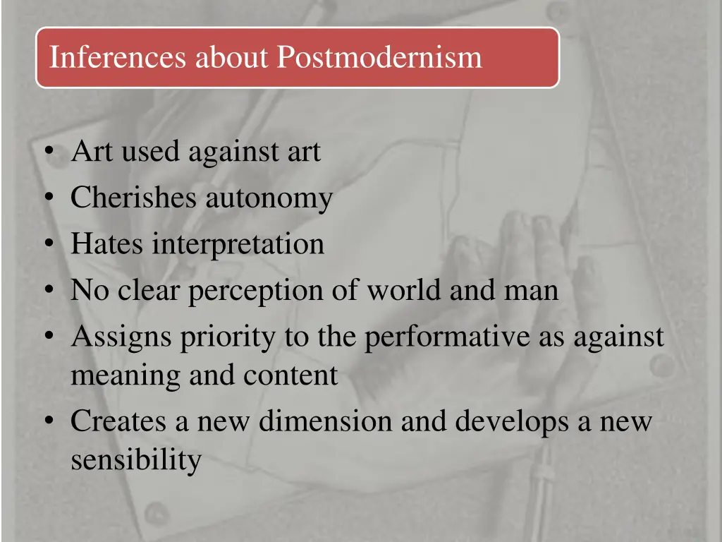 inferences about postmodernism