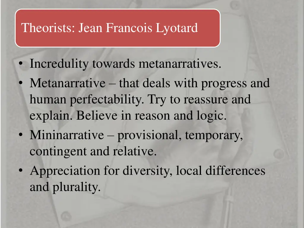 theorists jean francois lyotard