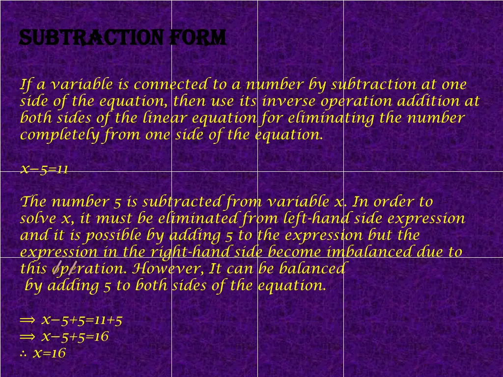 subtraction form subtraction form