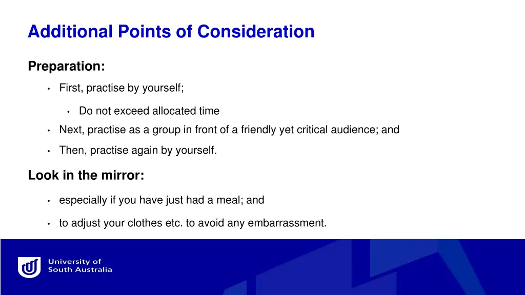 additional points of consideration 1