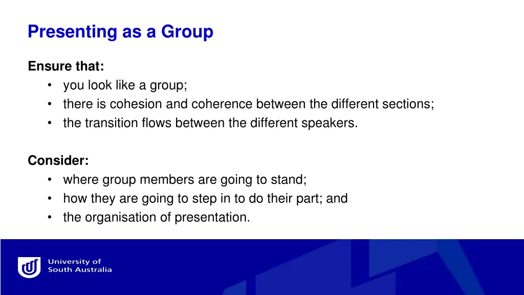 presenting as a group