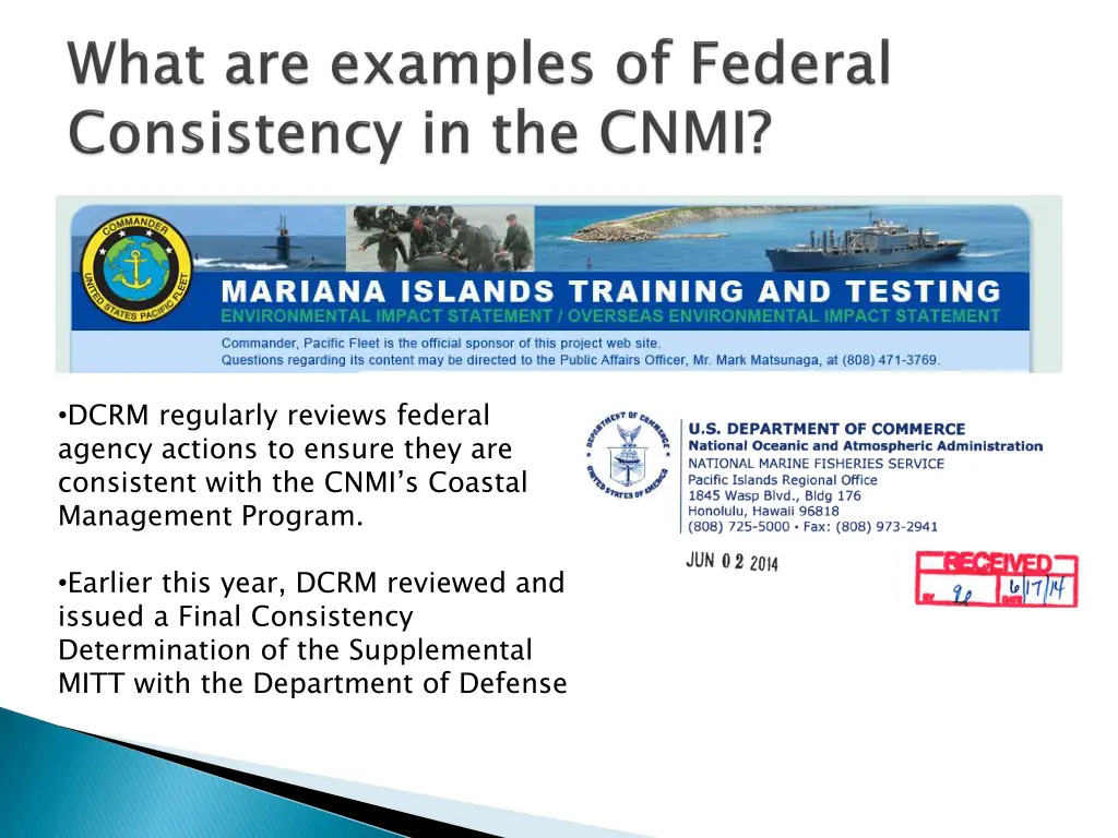 dcrm regularly reviews federal agency actions