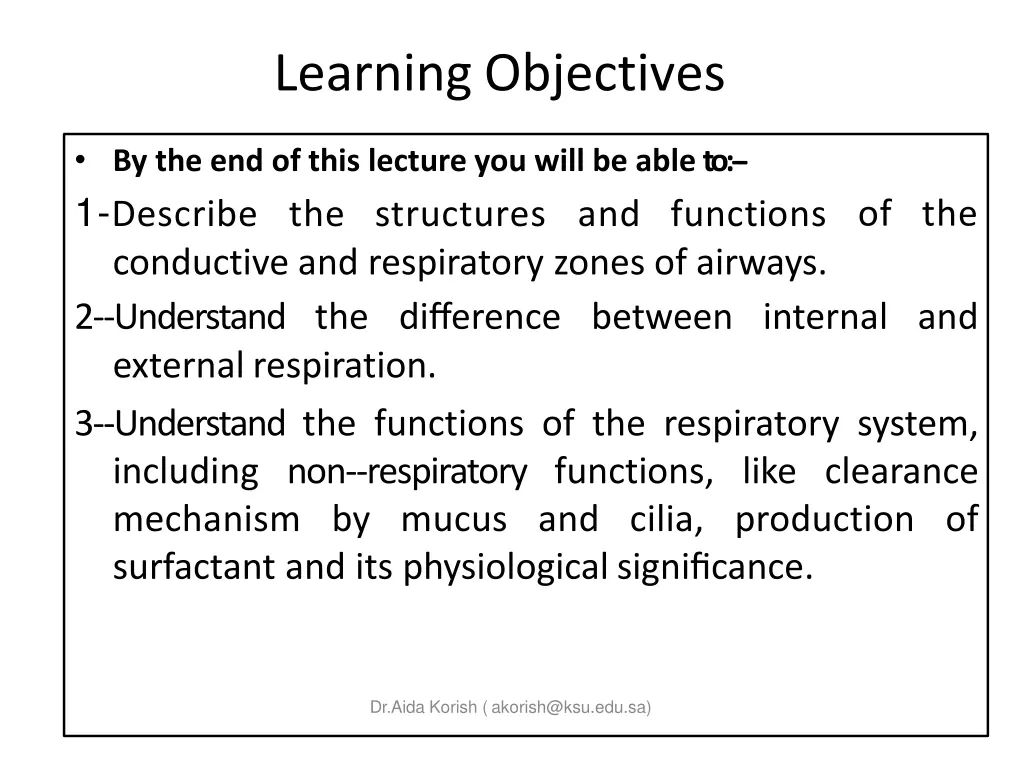 learning objectives