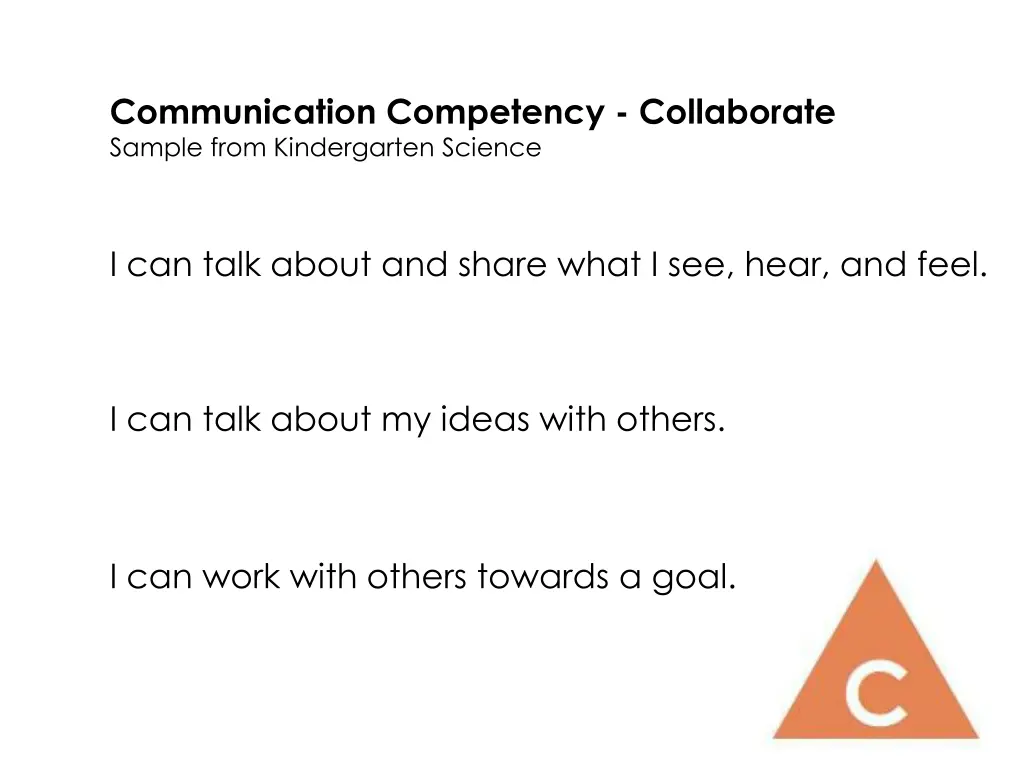 communication competency collaborate sample from