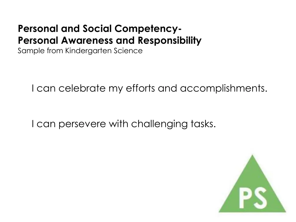 personal and social competency personal awareness