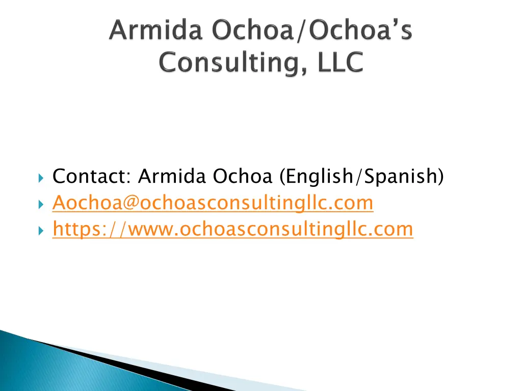 contact armida ochoa english spanish