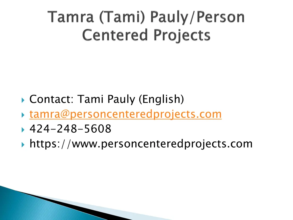 contact tami pauly english