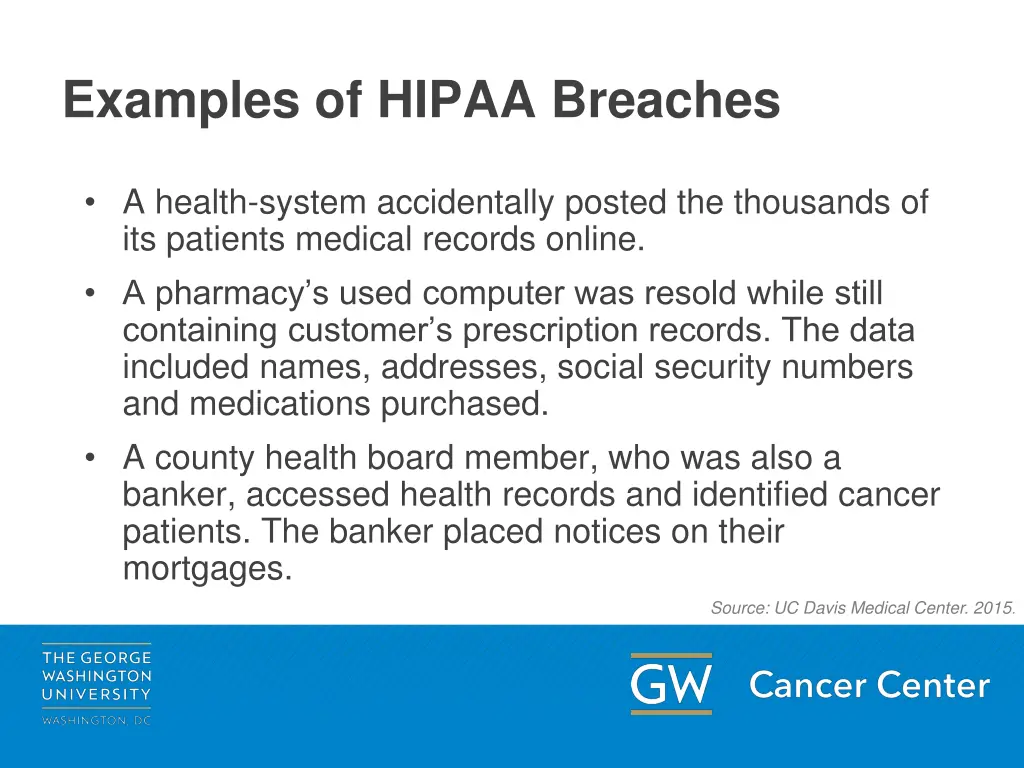 examples of hipaa breaches