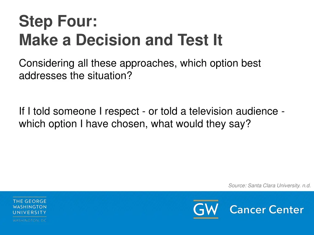 step four make a decision and test it