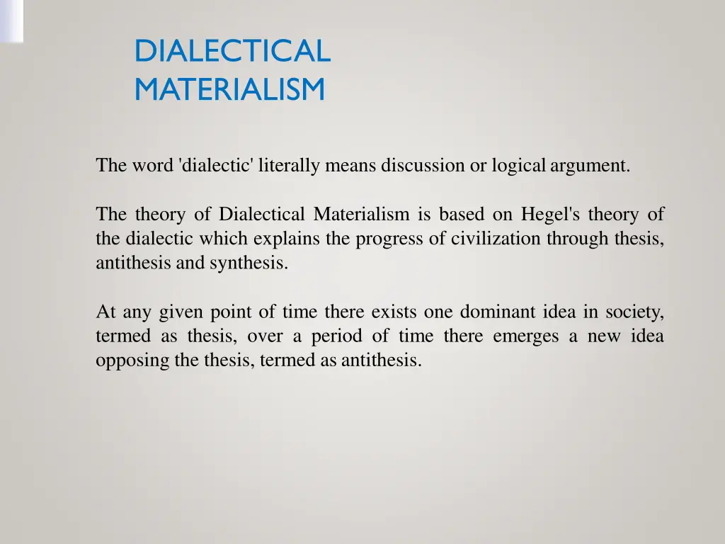 dialectical materialism