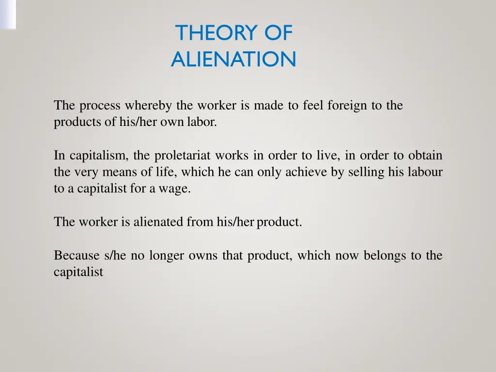 theory of alienation