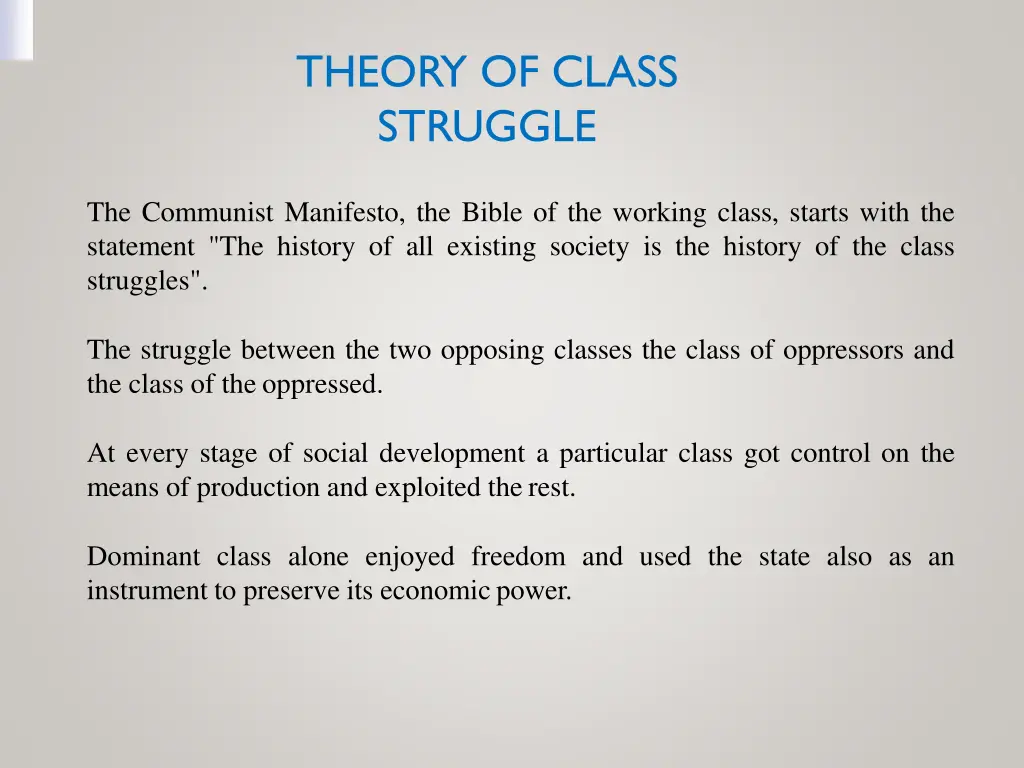 theory of class struggle