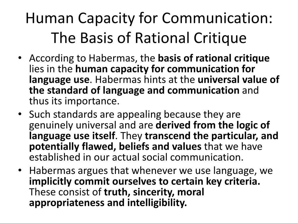 human capacity for communication the basis