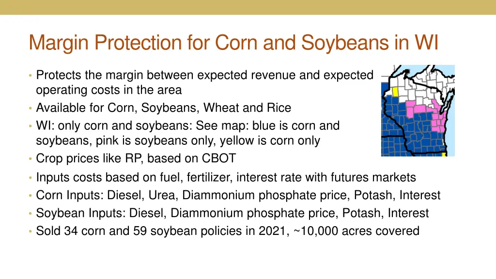 margin protection for corn and soybeans in wi