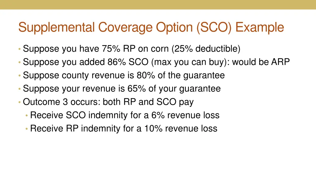 supplemental coverage option sco example