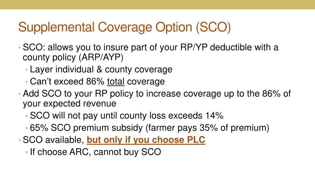 supplemental coverage option sco