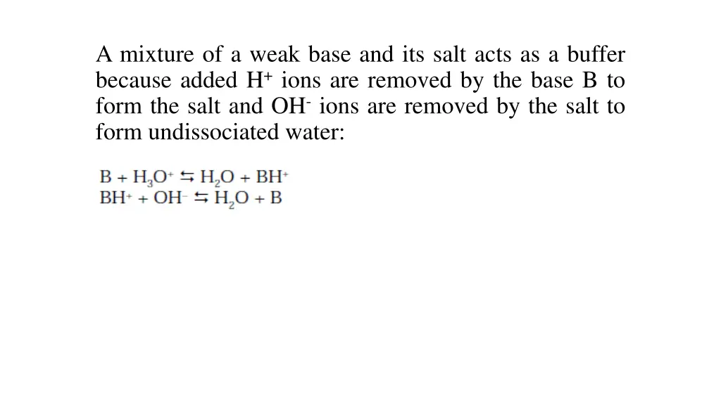 a mixture of a weak base and its salt acts